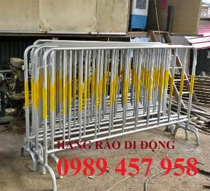 Rào chắn cây xăng 1mx2m, Hàng rào di động có bánh xe và sơn phản quang