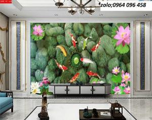 Tranh 3d cá chép tranh gạch 3d cá chép - DSX44