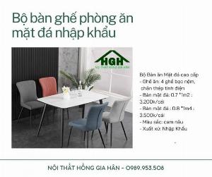 Bộ bàn ghế phòng ăn mặt đá Tp.HCM Hồng Gia Hân B0913