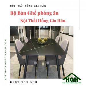 Bộ bàn ghế phòng ăn mặt đá Tp.HCM Hồng Gia Hân B0917