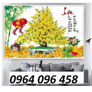 Tranh gạch 3d cây mai dán tường - FSX444