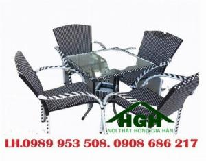 Bộ bàn ghế mây nhựa Tp.HCM Hồng Gia Hân M0911