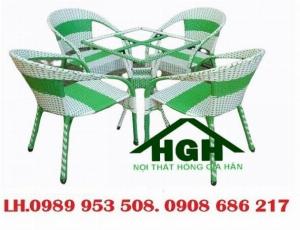 Bộ bàn ghế mây nhựa Tp.HCM Hồng Gia Hân M0913