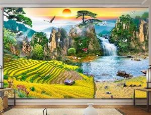 Tranh gạch 3d cảnh đồng quê - DXMM95