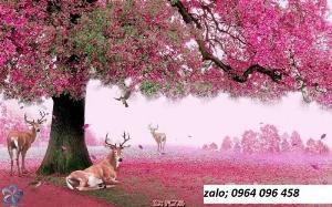 Tranh gạch 3d hoa đào - 833DN