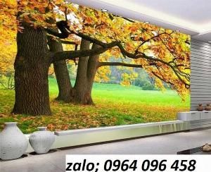 Tranh gạch 3d rừng cây cổ thụ - 2877CB