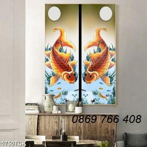 Tranh 3d con cá-gạch tranh cá treo tường
