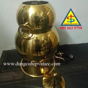 Bình inox hồ lô mạ vàng giữ nóng caffe, trà sữa