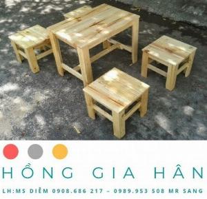 Bàn ghế gỗ ghép giá rẻ Tp.HCM Hồng Gia Hân G0922