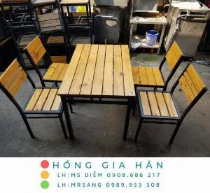 Bàn ghế gỗ cho quán ăn Tp.HCM Hồng Gia Hân G0941