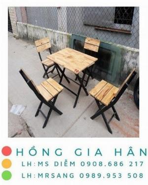 Bàn ghế gỗ cho quán ăn Tp.HCM Hồng Gia Hân G0941
