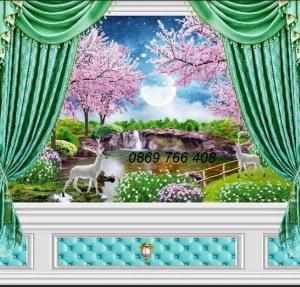 Gạch tranh hoa 3d ốp tường