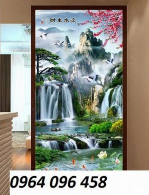 Tranh gạch 3d phong cảnh khổ dọc - DXC33