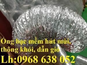 Ống dẫn gió cách nhiệt chống cháy, ống thông gió giấy bạc phi 75, phi 100, phi 125, phi 150, phi 175, phi 200