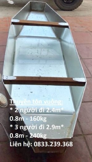 Thuyền tôn vỏ tròn, tôn vuông đáy bằng