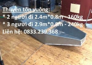 Thuyền tôn vỏ tròn, tôn vuông đáy bằng