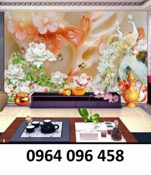 Tranh gạch 3d hoa mẫu đơn - 743XC