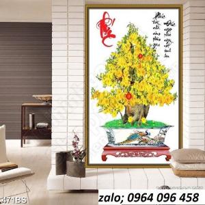 Tranh gạch 3d hoa mai - SXV44