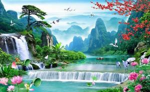 Tranh 3d cảnh đồng quê tranh gạch 3d ốp tường - SXX44