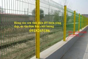 Sản xuất hàng rào sơn tĩnh điện D5 50x200, Lưới hàn sơn tĩnh điện phi 5 ô 50x100, 50x200
