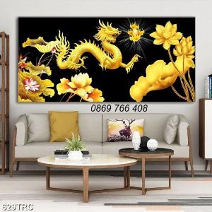 Gạch tranh rồng phượng trang trí phòng khách