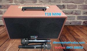 Loa xách tay T18 Mini kèm 2 micro UHF chống hú tuyệt đối