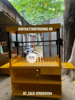Kệ pha chế trà sữa màu vàng đẹp