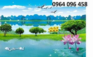 Tranh gạch 3d phong thủy phòng khách - SXMM04
