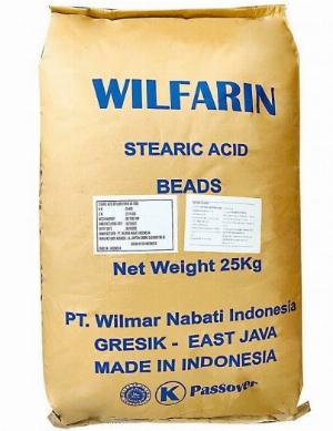 Acid stearic c18h36o2, indonesia, 25kg/bao