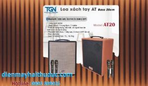 Loa xách tay AT20 Karaoke di động kèm 2 micro UHF chống hú