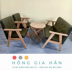 Bộ Bàn ghế gỗ cafe giá tốt Tp.HCM Hồng Gia Hân