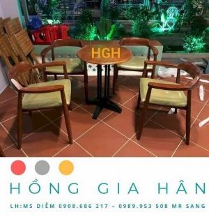 Bàn ghế gỗ Cafe giá tốt Tp.HCM Hồng Gia Hân G1008