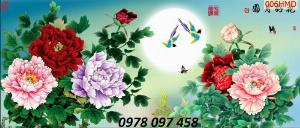 Gạch tranh hoa mẫu đơn