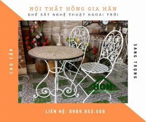 Bộ bàn ghế sắt uốn mỹ nghệ Tp.HCM Hồng Gia Hân S1005