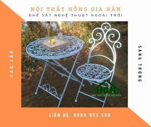 Bộ bàn ghế sắt mỹ nghệ sang trọng Tp.HCM Hồng Gia Hân S1008