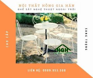 Bộ bàn ghế sắt uốn mỹ nghệ Tp.HCM Hồng Gia Hân S1010