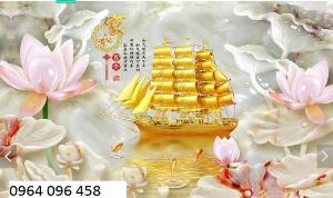Tranh gạch men 3d thuyền buồm - DCX4