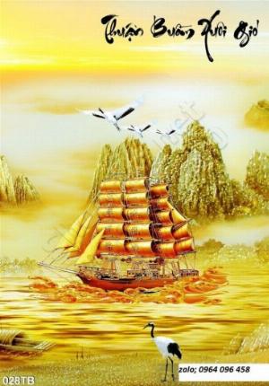 Tranh gạch men 3d thuyền buồm - DCX4
