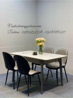 Bàn ghế phòng ăn mặt đá nhập khẩu Tp.HCM Hồng Gia Hân B1002