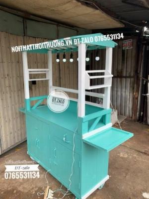 Xe bán trà sữa đẹp bằng gỗ