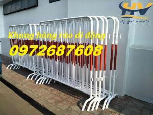 Hàng rào di động, rào chắn barie, hàng rào sắt có bánh xe, khung rào chắn ngắn kho tại Bình Chánh,TP HCM