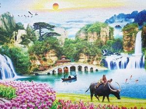Tranh gạch 3d ốp tường ngoài trời - HBNC4