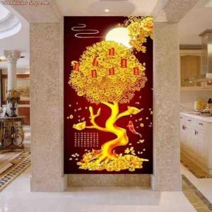Tranh gạch 3d cây kim tiền - 82SV