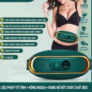 Đai massage rung nóng tan mỡ đèn hồng ngoại - đai đánh tan mỡ bụng massage body