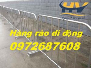 Hàng rào sắt có bánh xe, khung hàng rào di động, hàng rào ngăn đám đông tại Quận 10 TP HCM