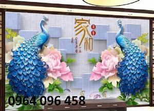Tranh chim công tranh gạch 3d chim công - NVX33