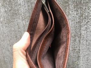 Ví nam da bò thật vân sần gỗ dáng đứng