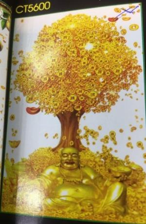 Tranh gạch 3d cây kim tiền - CXN84