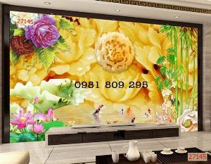Tranh gạch 3d hoa mâu đơn