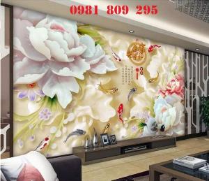 Tranh gạch 3d hoa mâu đơn